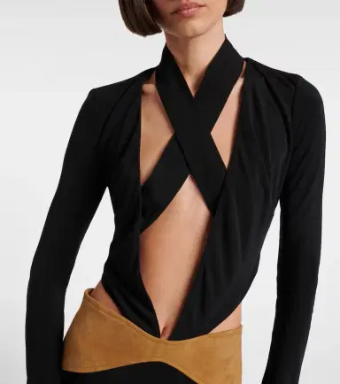Christopher Esber Contour cutout suede-trimmed jersey gown | Thumbnail 6 Christopher Esber Contour cutout suede-trimmed jersey gown | Thumbnail 6