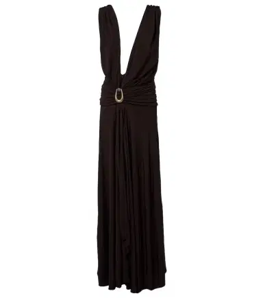 Christopher Esber Stone Pin draped jersey maxi dress | Thumbnail 1 Christopher Esber Stone Pin draped jersey maxi dress | Thumbnail 1