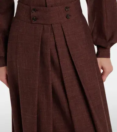 Loro Piana Petra pleated wool, silk, and linen midi skirt | Thumbnail 2 Loro Piana Petra pleated wool, silk, and linen midi skirt | Thumbnail 2