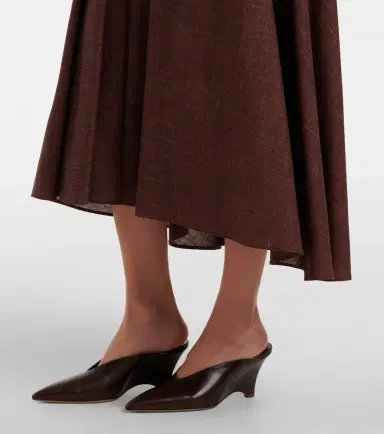 Loro Piana Petra pleated wool, silk, and linen midi skirt | Thumbnail 3 Loro Piana Petra pleated wool, silk, and linen midi skirt | Thumbnail 3