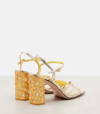 Valentino Garavani 90 embellished metallic leather sandals | Thumbnail 2 Valentino Garavani 90 embellished metallic leather sandals | Thumbnail 2