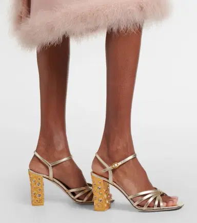 Valentino Garavani 90 embellished metallic leather sandals | Thumbnail 5 Valentino Garavani 90 embellished metallic leather sandals | Thumbnail 5