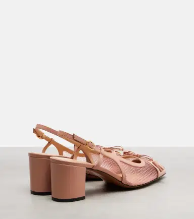 Valentino Garavani VLogo leather and mesh slingback pumps | Thumbnail 2 Valentino Garavani VLogo leather and mesh slingback pumps | Thumbnail 2