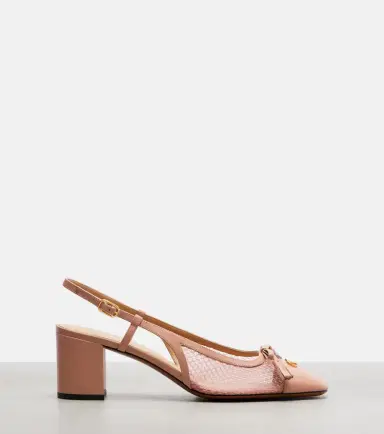 Valentino Garavani VLogo leather and mesh slingback pumps | Thumbnail 3 Valentino Garavani VLogo leather and mesh slingback pumps | Thumbnail 3