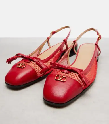 Valentino Garavani Valet Du Roi leather and mesh slingback flats | Thumbnail 4 Valentino Garavani Valet Du Roi leather and mesh slingback flats | Thumbnail 4