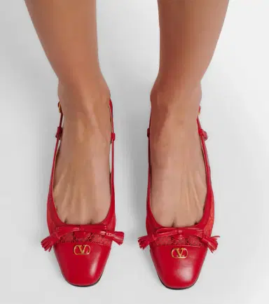 Valentino Garavani Valet Du Roi leather and mesh slingback flats | Thumbnail 6 Valentino Garavani Valet Du Roi leather and mesh slingback flats | Thumbnail 6