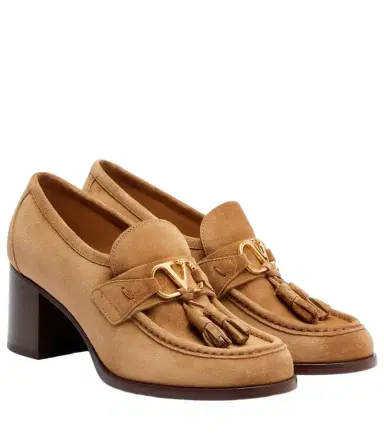 Valentino Garavani VLogo 60 suede loafer pumps | Thumbnail 1 Valentino Garavani VLogo 60 suede loafer pumps | Thumbnail 1