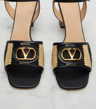 Valentino Garavani VLogo crochet leather sandals | Thumbnail 2 Valentino Garavani VLogo crochet leather sandals | Thumbnail 2