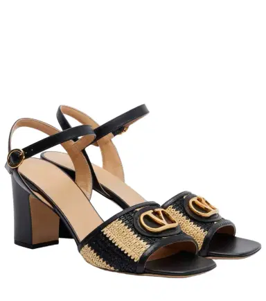 Valentino Garavani VLogo crochet leather sandals | Thumbnail 1 Valentino Garavani VLogo crochet leather sandals | Thumbnail 1
