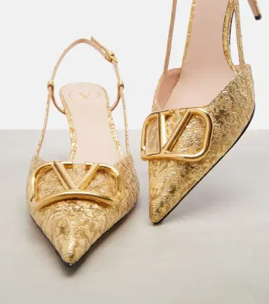 Valentino Garavani VLogo 80 jacquard slingback pumps | Thumbnail 3 Valentino Garavani VLogo 80 jacquard slingback pumps | Thumbnail 3