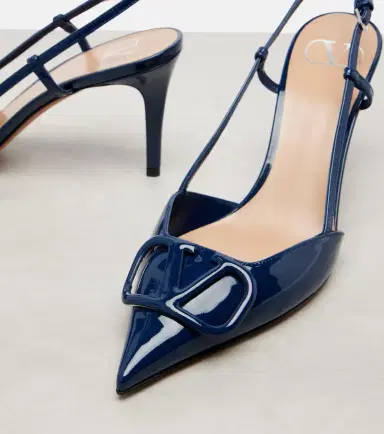 Valentino Garavani VLogo 80 patent leather slingback pumps | Thumbnail 2 Valentino Garavani VLogo 80 patent leather slingback pumps | Thumbnail 2