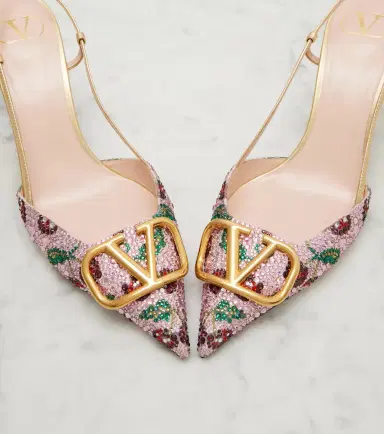 Valentino Garavani VLogo 80 embellished leather slingback pumps | Thumbnail 4 Valentino Garavani VLogo 80 embellished leather slingback pumps | Thumbnail 4