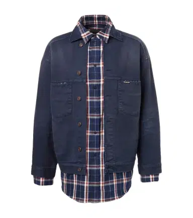 Balenciaga Checked layered denim jacket | Thumbnail 1 Balenciaga Checked layered denim jacket | Thumbnail 1