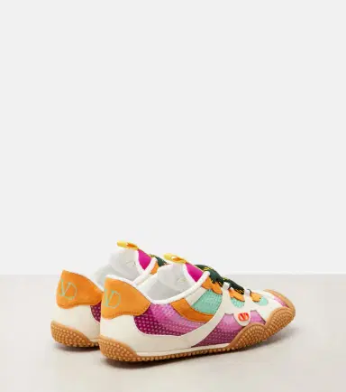 Valentino Garavani Amphibia leather-trimmed sneakers | Thumbnail 3 Valentino Garavani Amphibia leather-trimmed sneakers | Thumbnail 3