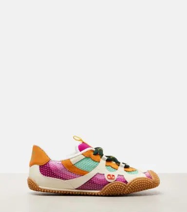Valentino Garavani Amphibia leather-trimmed sneakers | Thumbnail 4 Valentino Garavani Amphibia leather-trimmed sneakers | Thumbnail 4