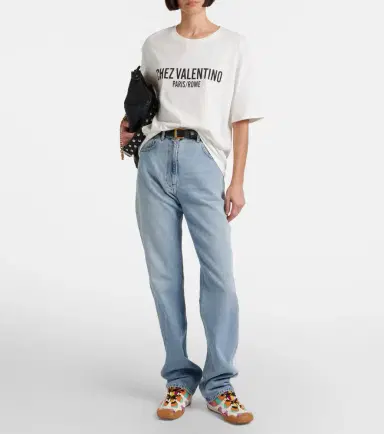 Valentino Garavani Amphibia leather-trimmed sneakers | Thumbnail 5 Valentino Garavani Amphibia leather-trimmed sneakers | Thumbnail 5
