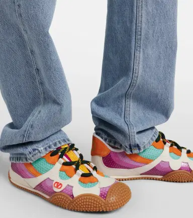 Valentino Garavani Amphibia leather-trimmed sneakers | Thumbnail 6 Valentino Garavani Amphibia leather-trimmed sneakers | Thumbnail 6