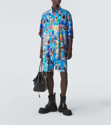 Balenciaga Printed satin shorts | Thumbnail 3 Balenciaga Printed satin shorts | Thumbnail 3