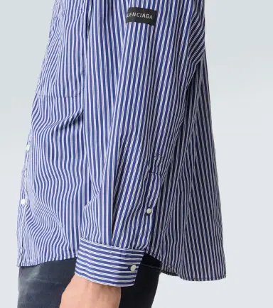 Balenciaga Striped cotton-blend poplin shirt | Thumbnail 7 Balenciaga Striped cotton-blend poplin shirt | Thumbnail 7