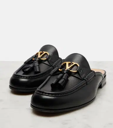 Valentino Garavani VLogo tasseled leather mules | Thumbnail 2 Valentino Garavani VLogo tasseled leather mules | Thumbnail 2