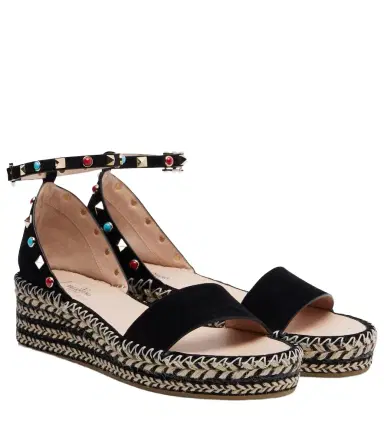 Valentino Garavani Rockstud suede espadrille sandals | Thumbnail 1 Valentino Garavani Rockstud suede espadrille sandals | Thumbnail 1