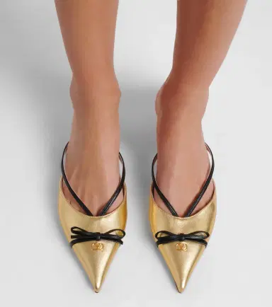 Valentino Garavani Bepointy VLogo 45 metallic leather mules | Thumbnail 6 Valentino Garavani Bepointy VLogo 45 metallic leather mules | Thumbnail 6