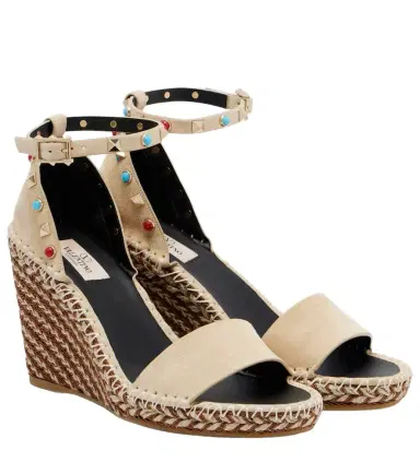 Valentino Garavani Rockstud 105 suede espadrille wedges | Thumbnail 1 Valentino Garavani Rockstud 105 suede espadrille wedges | Thumbnail 1
