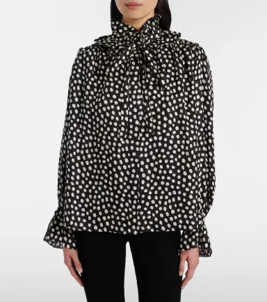 Chloe Chloé Polka-dot tie-neck silk blouse | Thumbnail 4 Chloe Chloé Polka-dot tie-neck silk blouse | Thumbnail 4