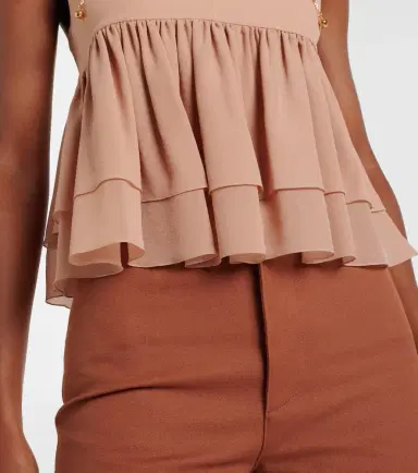 Chloé Chloé Gathered silk top | Thumbnail 3 Chloé Chloé Gathered silk top | Thumbnail 3