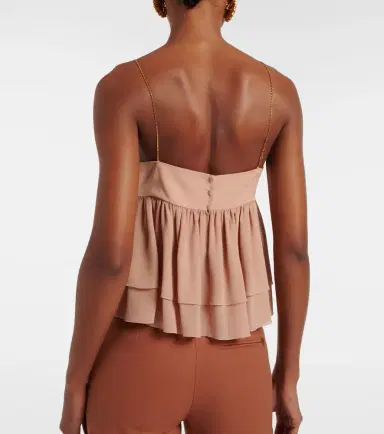 Chloé Chloé Gathered silk top | Thumbnail 6 Chloé Chloé Gathered silk top | Thumbnail 6