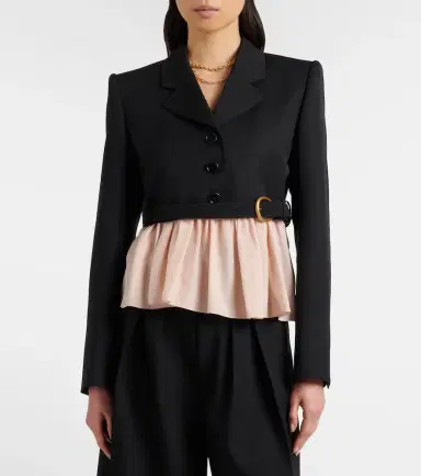 Chloé Chloé Cropped virgin wool blazer | Thumbnail 2 Chloé Chloé Cropped virgin wool blazer | Thumbnail 2