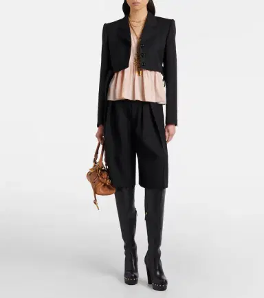 Chloé Chloé Cropped virgin wool blazer | Thumbnail 6 Chloé Chloé Cropped virgin wool blazer | Thumbnail 6