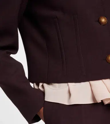 Chloé Chloé Cropped virgin wool crêpe jacket | Thumbnail 2 Chloé Chloé Cropped virgin wool crêpe jacket | Thumbnail 2