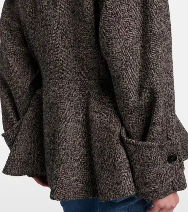 Chloé Chloé Herringbone peplum wool-blend coat | Thumbnail 4 Chloé Chloé Herringbone peplum wool-blend coat | Thumbnail 4