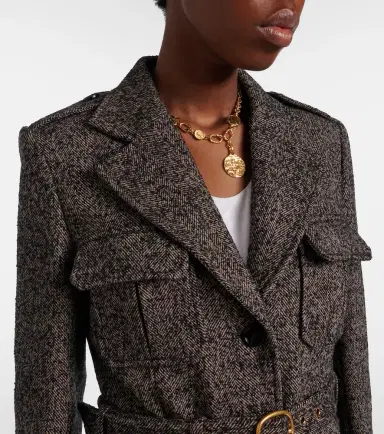 Chloé Chloé Belted herringbone wool-blend coat | Thumbnail 6 Chloé Chloé Belted herringbone wool-blend coat | Thumbnail 6