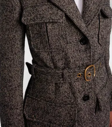 Chloé Chloé Belted herringbone wool-blend coat | Thumbnail 7 Chloé Chloé Belted herringbone wool-blend coat | Thumbnail 7