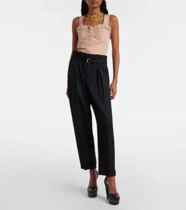 Chloé Chloé Gathered ruffled taffeta crop top | Thumbnail 4 Chloé Chloé Gathered ruffled taffeta crop top | Thumbnail 4