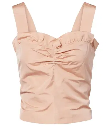 Chloé Chloé Gathered ruffled taffeta crop top | Thumbnail 1 Chloé Chloé Gathered ruffled taffeta crop top | Thumbnail 1