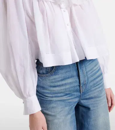 Chloé Chloé Lace-trimmed cotton voile blouse | Thumbnail 3 Chloé Chloé Lace-trimmed cotton voile blouse | Thumbnail 3