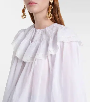 Chloé Chloé Lace-trimmed cotton voile blouse | Thumbnail 6 Chloé Chloé Lace-trimmed cotton voile blouse | Thumbnail 6