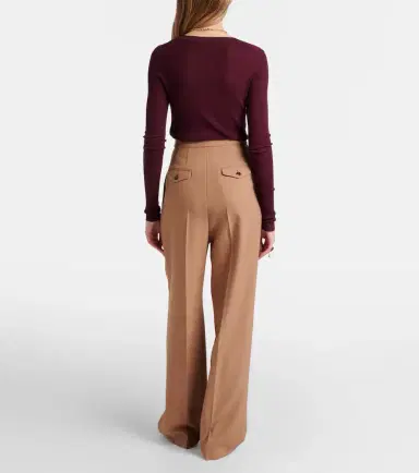 Chloé Chloé Virgin wool gabardine wide-leg pants | Thumbnail 4 Chloé Chloé Virgin wool gabardine wide-leg pants | Thumbnail 4