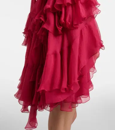 Chloe Chloé Ruffled silk muslin minidress | Thumbnail 3 Chloe Chloé Ruffled silk muslin minidress | Thumbnail 3