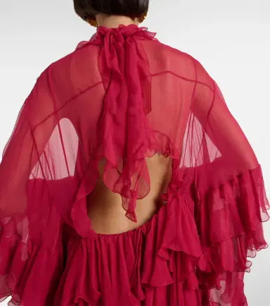Chloe Chloé Ruffled silk muslin minidress | Thumbnail 4 Chloe Chloé Ruffled silk muslin minidress | Thumbnail 4