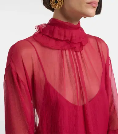 Chloe Chloé Ruffled silk muslin minidress | Thumbnail 5 Chloe Chloé Ruffled silk muslin minidress | Thumbnail 5
