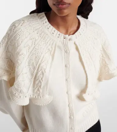 Chloe Chloé Ruffled wool and cashmere cardigan | Thumbnail 2 Chloe Chloé Ruffled wool and cashmere cardigan | Thumbnail 2