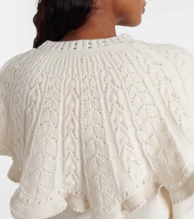Chloe Chloé Ruffled wool and cashmere cardigan | Thumbnail 3 Chloe Chloé Ruffled wool and cashmere cardigan | Thumbnail 3