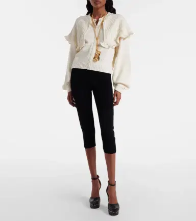 Chloe Chloé Ruffled wool and cashmere cardigan | Thumbnail 4 Chloe Chloé Ruffled wool and cashmere cardigan | Thumbnail 4