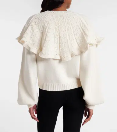 Chloe Chloé Ruffled wool and cashmere cardigan | Thumbnail 5 Chloe Chloé Ruffled wool and cashmere cardigan | Thumbnail 5