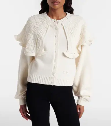 Chloe Chloé Ruffled wool and cashmere cardigan | Thumbnail 6 Chloe Chloé Ruffled wool and cashmere cardigan | Thumbnail 6