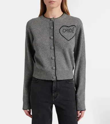 Chloé Chloé Logo wool and cashmere cardigan | Thumbnail 5 Chloé Chloé Logo wool and cashmere cardigan | Thumbnail 5